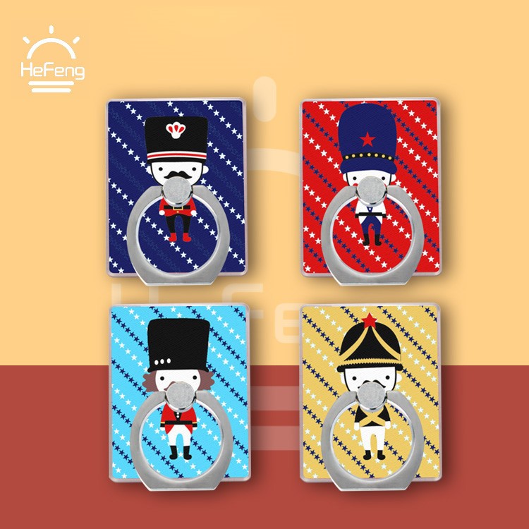 UK Royal Soldier Pattern Universal Finger Ring Kickstand for iPhone Samsung - Dark Blue-4