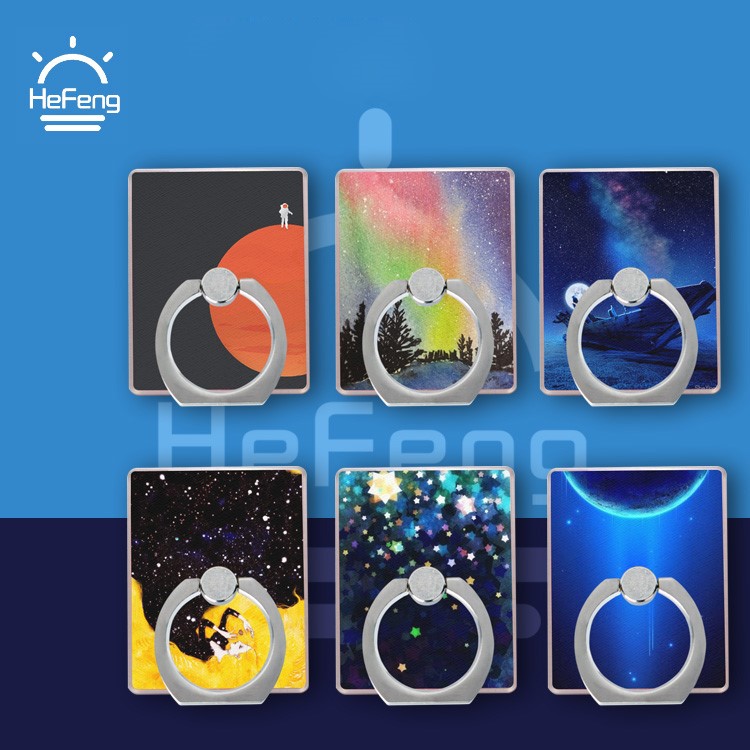 Universal Ring Finger Grip Stand Holder for iPhone Samsung Huawei - Blue Planet-4