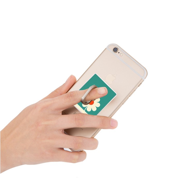 Universal 360-degree Rotating Finger Ring Kickstand for iPhone Samsung Huawei - Beautiful Flower-3