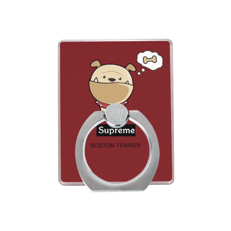 Cartoon Pattern Universal Ring Finger Grip Stand Holder for iPhone Samsung Huawei - Wine Red-1