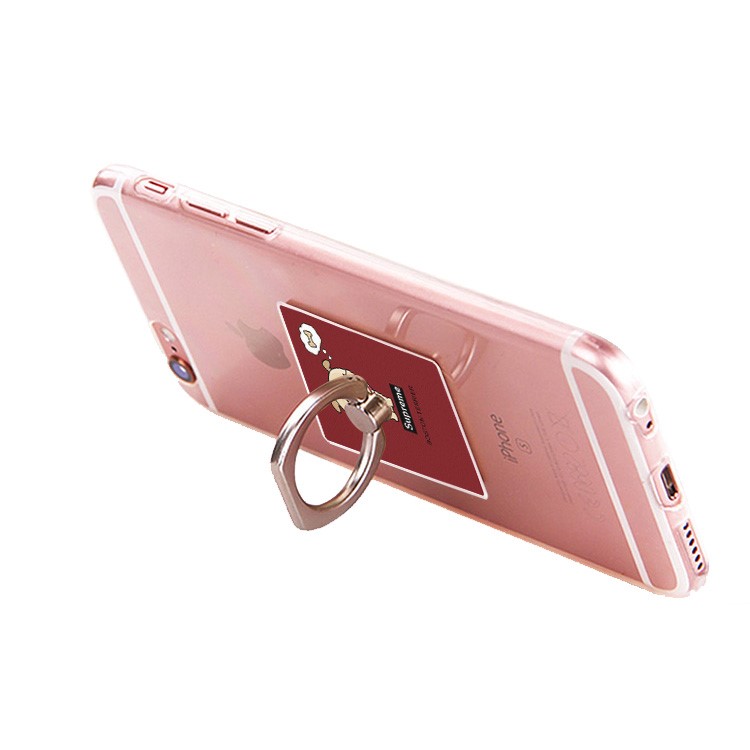 Cartoon Pattern Universal Ring Finger Grip Stand Holder for iPhone Samsung Huawei - Wine Red-2