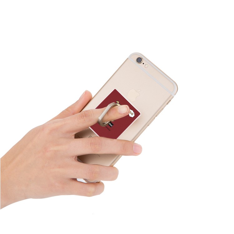 Cartoon Pattern Universal Ring Finger Grip Stand Holder for iPhone Samsung Huawei - Wine Red-3