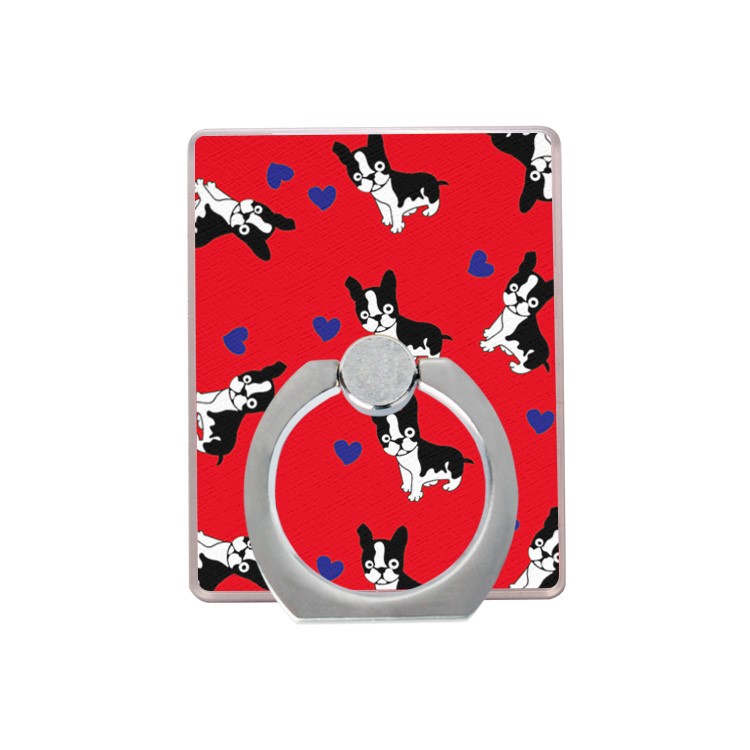 Cartoon Pattern Universal Cell Phone Ring Finger Grip Stand Holder for iPhone Samsung Huawei - Red-1