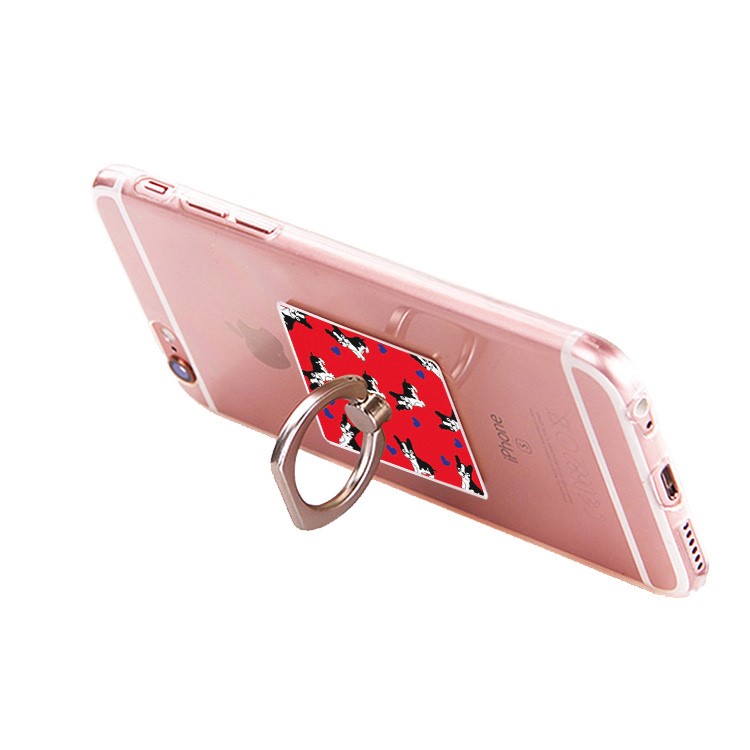 Cartoon Pattern Universal Cell Phone Ring Finger Grip Stand Holder for iPhone Samsung Huawei - Red-2