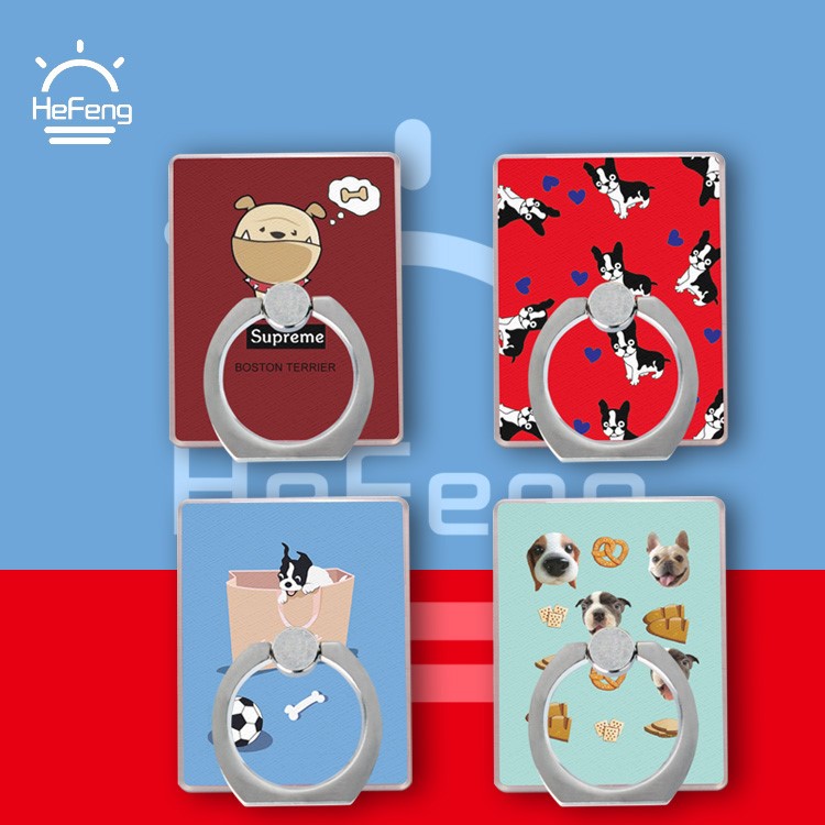 Cartoon Pattern Universal Cell Phone Ring Finger Grip Stand Holder for iPhone Samsung Huawei - Red-4