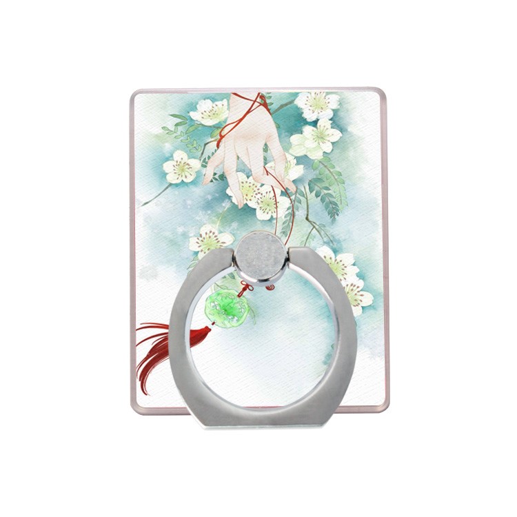 Universal Finger Ring Kickstand for iPhone Samsung - Pear Flower-1