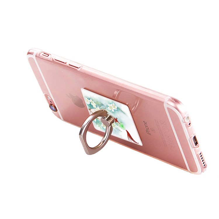 Universal Finger Ring Kickstand for iPhone Samsung - Pear Flower-2
