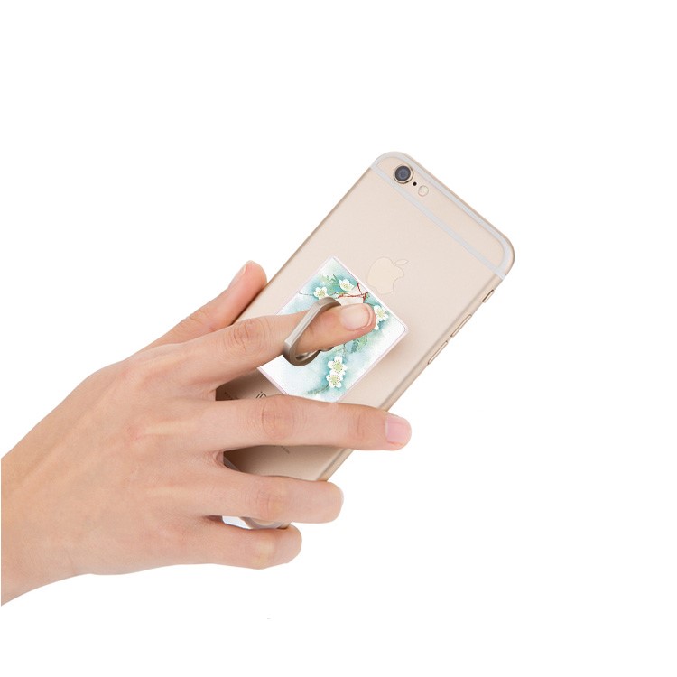 Universal Finger Ring Kickstand for iPhone Samsung - Pear Flower-3