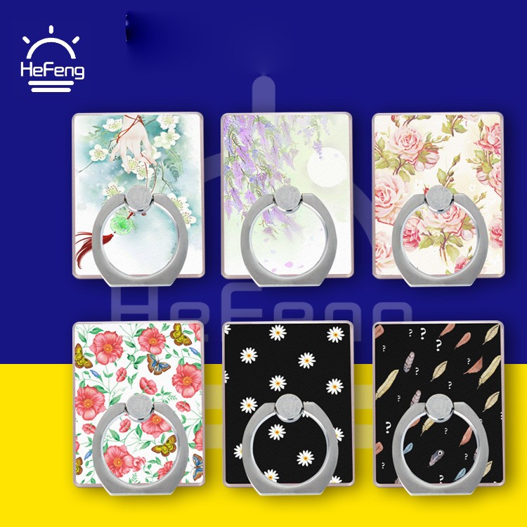 Universal Finger Ring Kickstand for iPhone Samsung - Pear Flower-4
