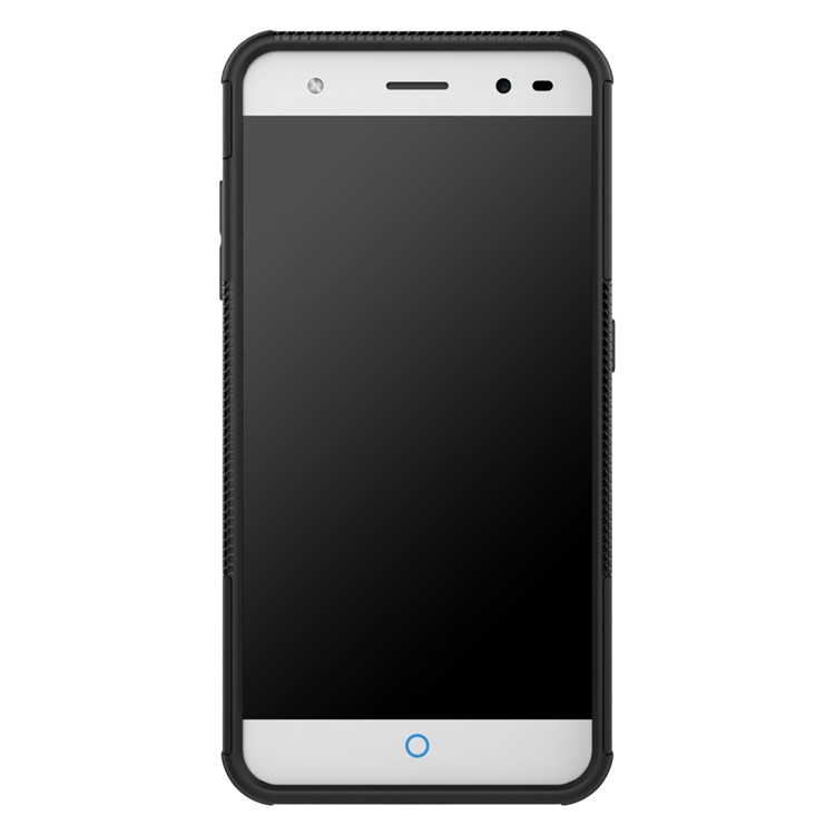 2-in-1 Tyre Pattern Kickstand Detachable PC + TPU Protector Cover Case for ZTE Blade V6 Plus - Black-3