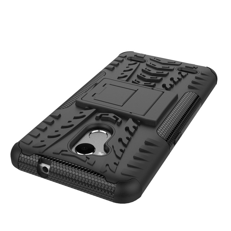 2-in-1 Tyre Pattern Kickstand Detachable PC + TPU Protector Cover Case for ZTE Blade V6 Plus - Black-5