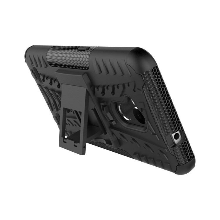 2-in-1 Tyre Pattern Kickstand Detachable PC + TPU Protector Cover Case for ZTE Blade V6 Plus - Black-7
