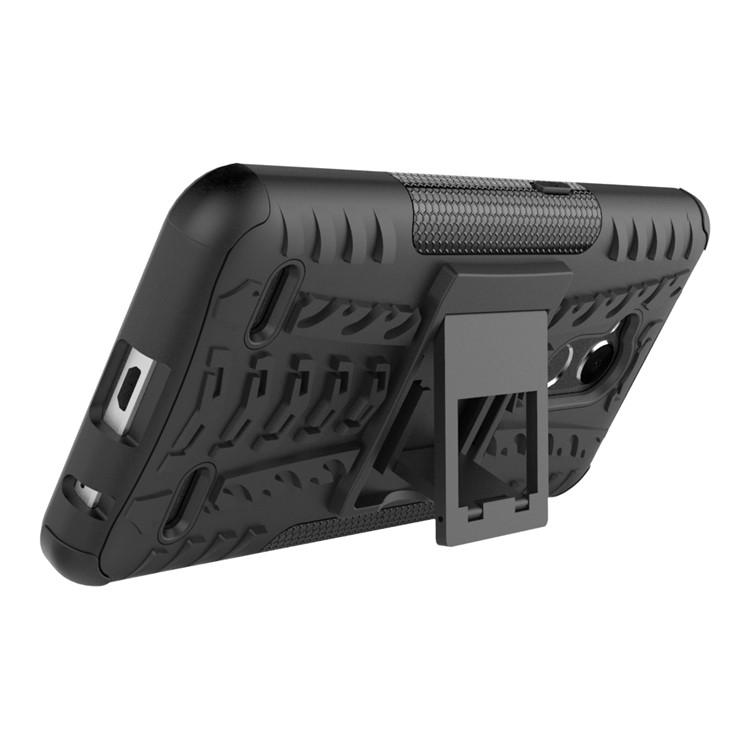 2-in-1 Tyre Pattern Kickstand Detachable PC + TPU Protector Cover Case for ZTE Blade V6 Plus - Black-8