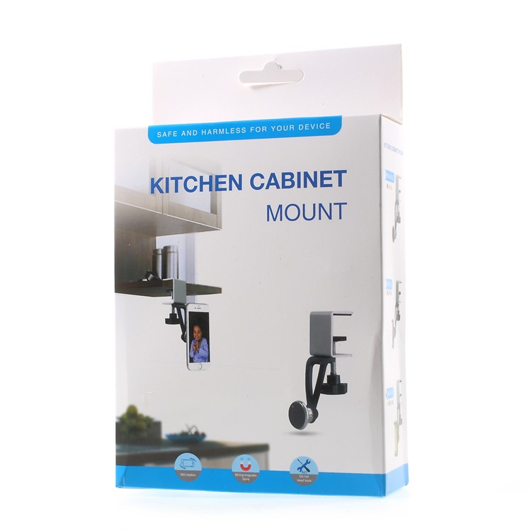 H99 Kitchen Cabinet Desktop Mobile Phone Mount Holder for iPhone 7 Plus / Samsung Galaxy C9 Pro - Style 1 / Width: 55-85mm-11