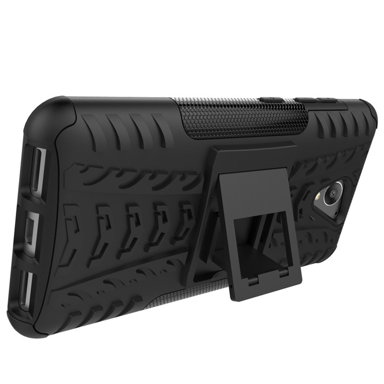 2-in-1 Tyre Pattern Kickstand PC + TPU Hybrid Phone Case for ZTE Blade A510 - Black-3