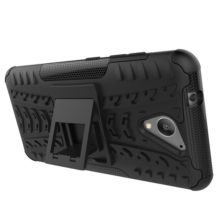 2-in-1 Tyre Pattern Kickstand PC + TPU Hybrid Phone Case for ZTE Blade A510 - Black-5