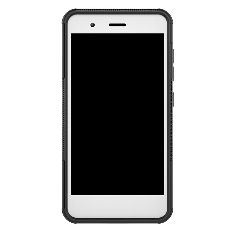 2-in-1 Tyre Pattern Kickstand PC + TPU Hybrid Phone Case for ZTE Blade A510 - Black-8