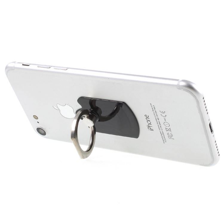 CMZWT CPS-009 Drop-resisting Magnetic Phone Ring Stent Universal Finger Grip Ring Holder - Jet Black-4