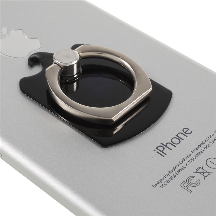 CMZWT CPS-009 Drop-resisting Magnetic Phone Ring Stent Universal Finger Grip Ring Holder - Jet Black-5
