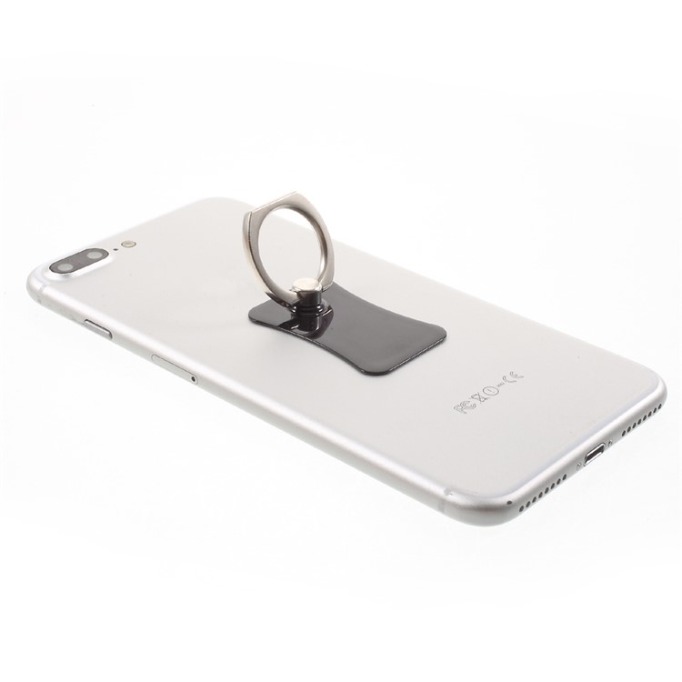 CMZWT Metal Ring + Hanging Hook Mobile Phone Bracket Stand for iPhone Samsung Huawei - Jet Black-3
