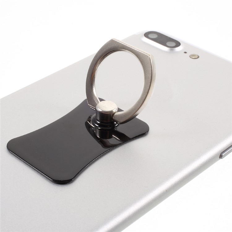 CMZWT Metal Ring + Hanging Hook Mobile Phone Bracket Stand for iPhone Samsung Huawei - Jet Black-4