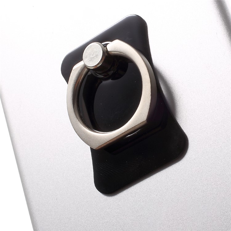 CMZWT Metal Ring + Hanging Hook Mobile Phone Bracket Stand for iPhone Samsung Huawei - Jet Black-5