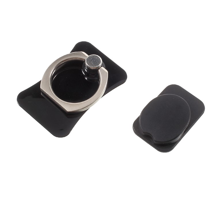 CMZWT Metal Ring + Hanging Hook Mobile Phone Bracket Stand for iPhone Samsung Huawei - Jet Black-6