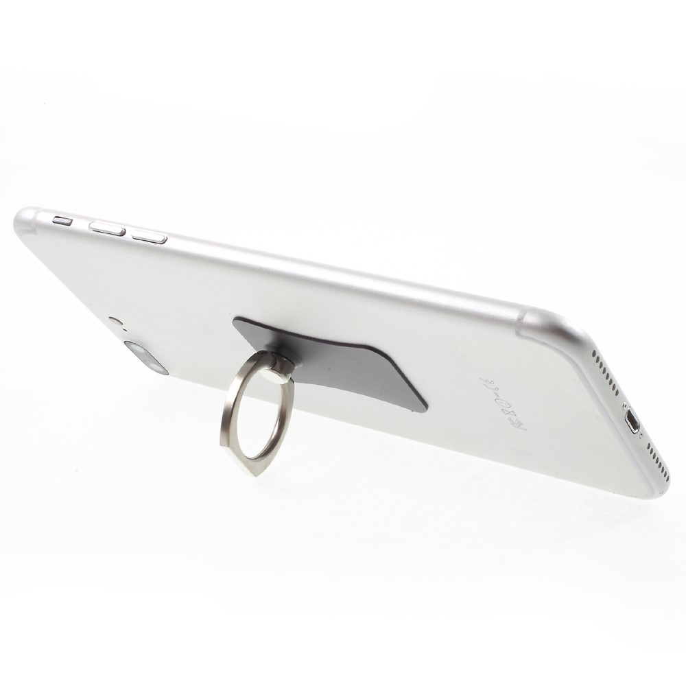 CMZWT Metal Ring Kickstand Finger Grip Holder Mobile Phone Bracket Stand - Black-2