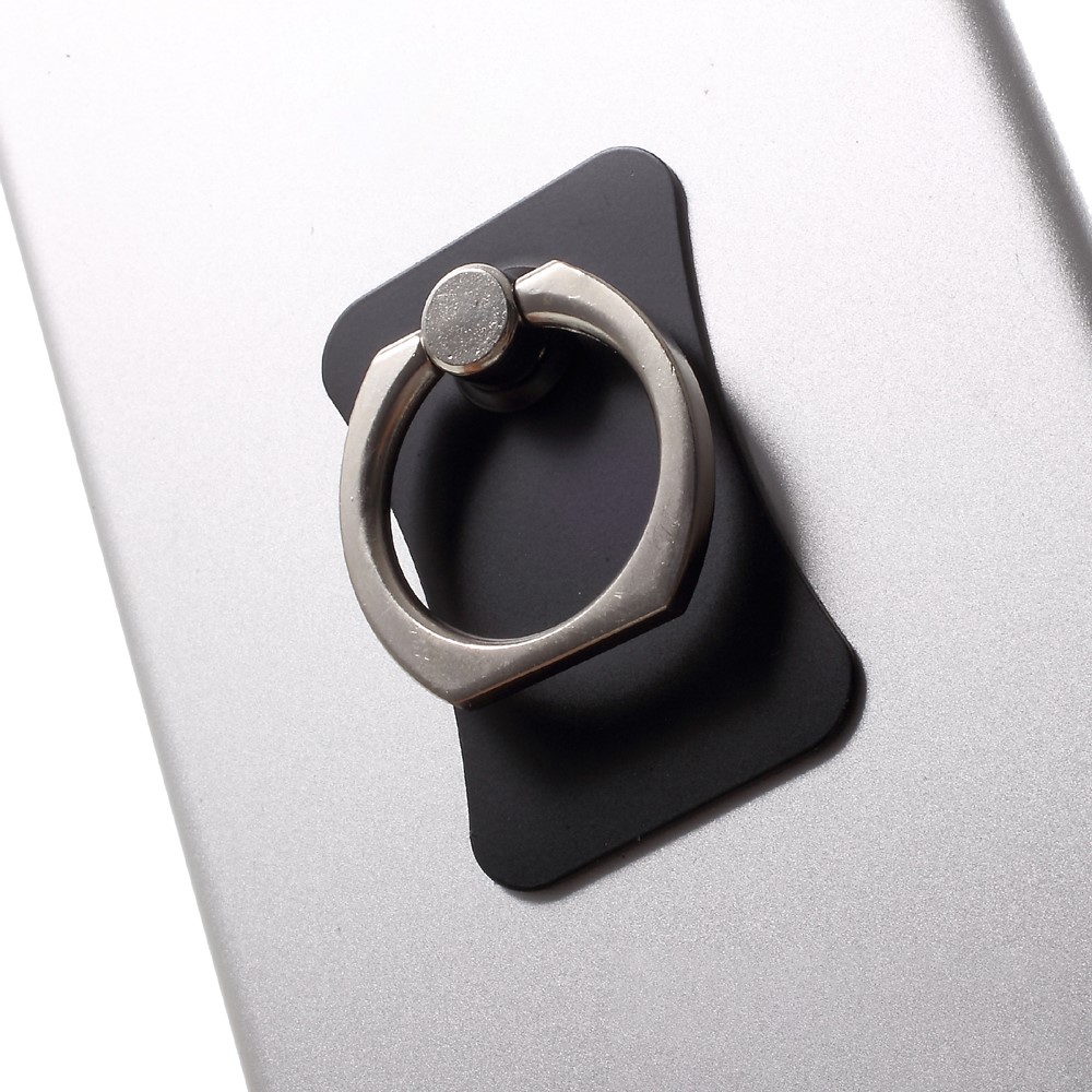 CMZWT Metal Ring Kickstand Finger Grip Holder Mobile Phone Bracket Stand - Black-3