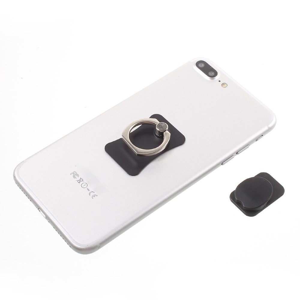 CMZWT Metal Ring Kickstand Finger Grip Holder Mobile Phone Bracket Stand - Black-4