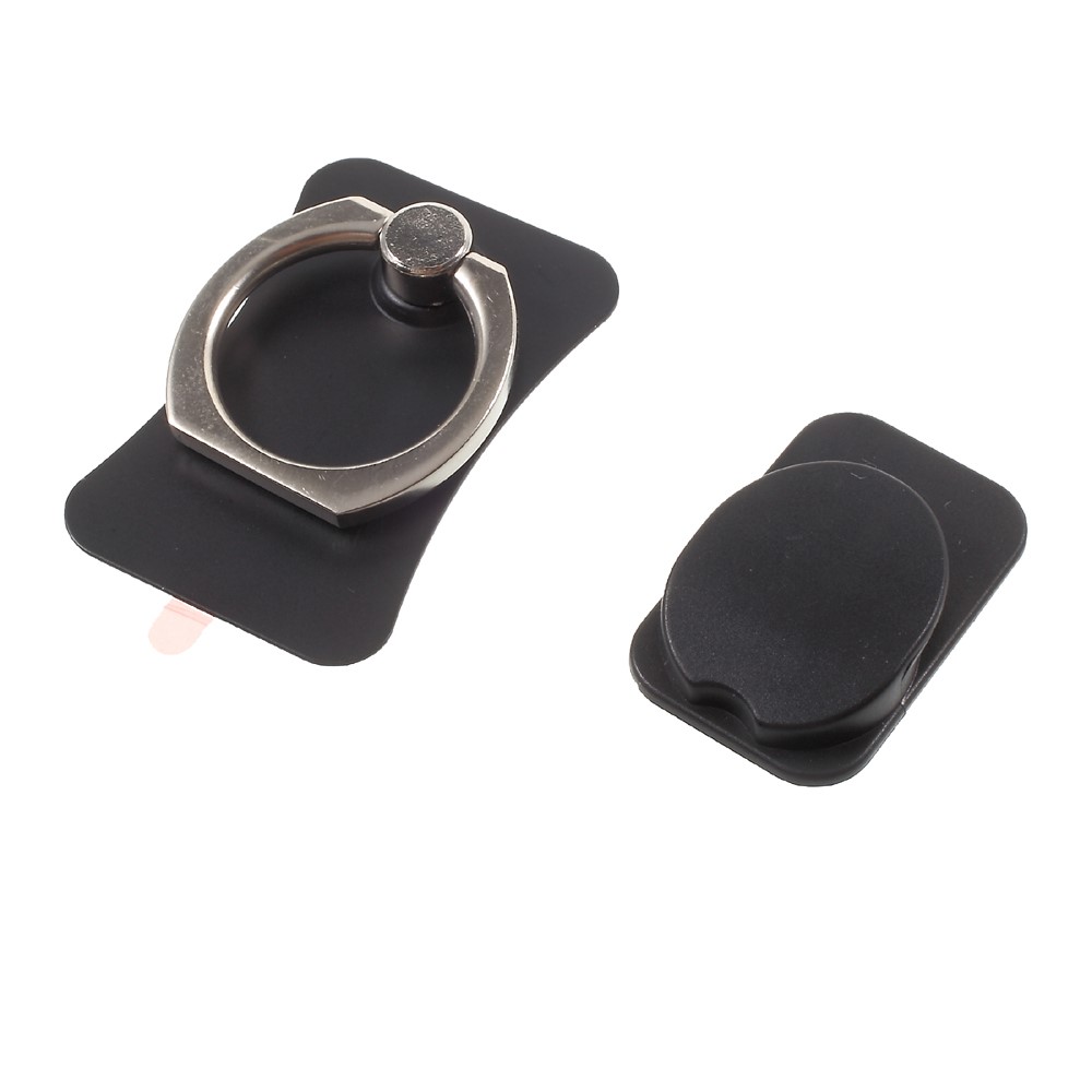 CMZWT Metal Ring Kickstand Finger Grip Holder Mobile Phone Bracket Stand - Black-5