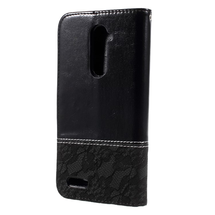 Contrast Color PU Leather Wallet Stand Mobile Casing for ZTE ZMAX Pro Z981 - Black-2
