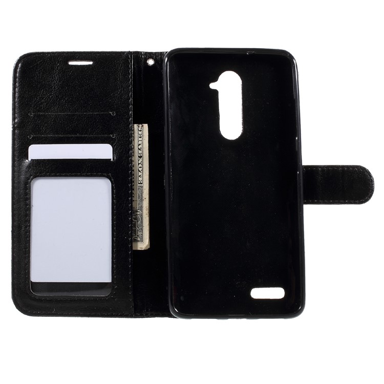 Contrast Color PU Leather Wallet Stand Mobile Casing for ZTE ZMAX Pro Z981 - Black-5