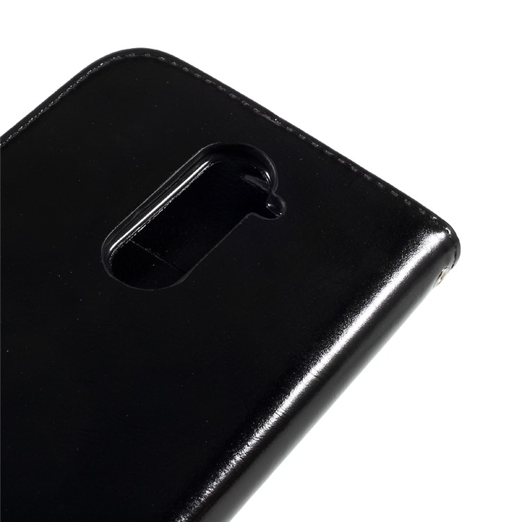 Contrast Color PU Leather Wallet Stand Mobile Casing for ZTE ZMAX Pro Z981 - Black-7