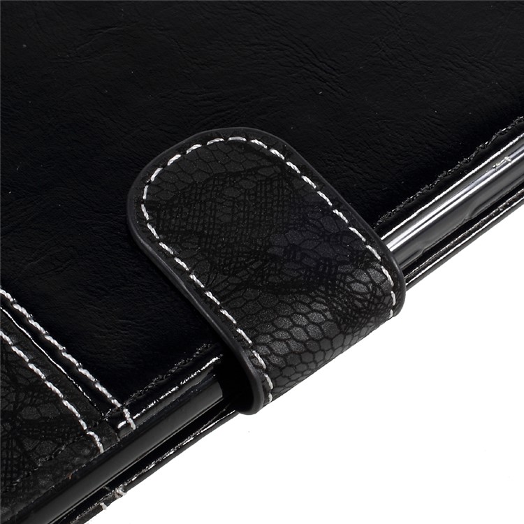 Contrast Color PU Leather Wallet Stand Mobile Casing for ZTE ZMAX Pro Z981 - Black-8