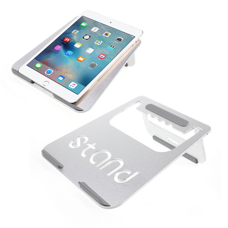 Aluminum Alloy Tablet Notebook Desktop Stand Mount for iPad Pro/Samsung Tab A 7.0 Etc - Silver-1
