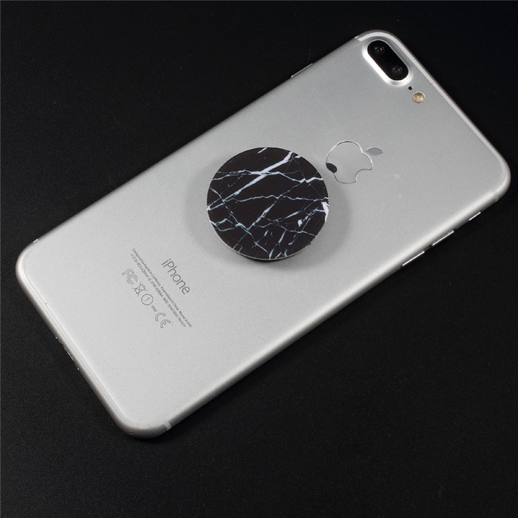 Finger Grip Expanding Mount Bracket for iPhone Samsung Smartphone Tablet - Black Marble Pattern-4