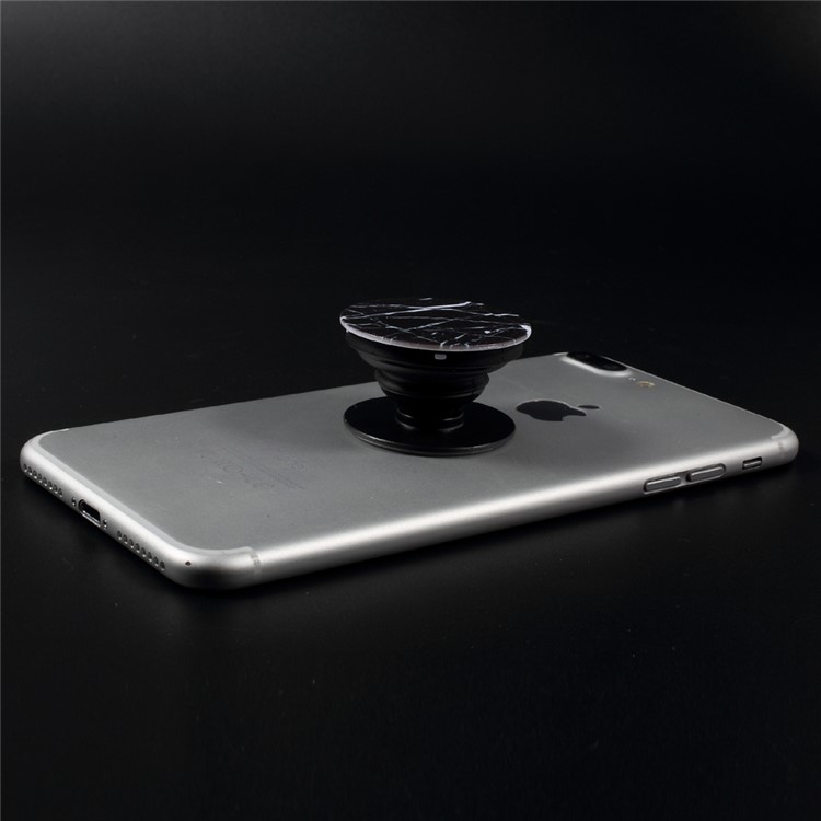 Finger Grip Expanding Mount Bracket for iPhone Samsung Smartphone Tablet - Black Marble Pattern-5