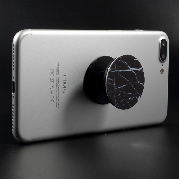 Finger Grip Expanding Mount Bracket for iPhone Samsung Smartphone Tablet - Black Marble Pattern-6