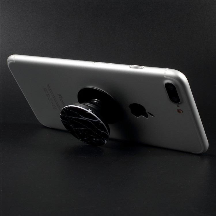 Finger Grip Expanding Mount Bracket for iPhone Samsung Smartphone Tablet - Black Marble Pattern-7