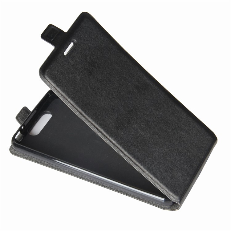 Crazy Horse Skin Vertical Flip Card Slot Leather Shell Case for ZTE Blade V8 - Black-4