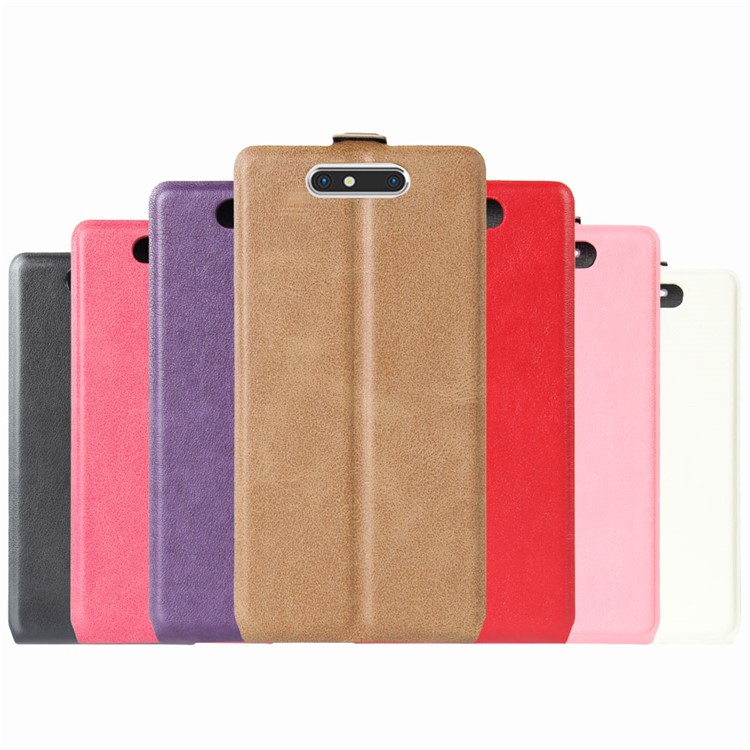 Crazy Horse Skin Vertical Flip Card Slot Leather Shell Case for ZTE Blade V8 - Black-6