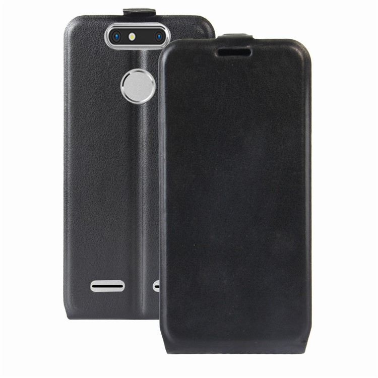Crazy Horse Vertical Leather Card Holder Case for ZTE Blade V8 Mini - B;ack-1