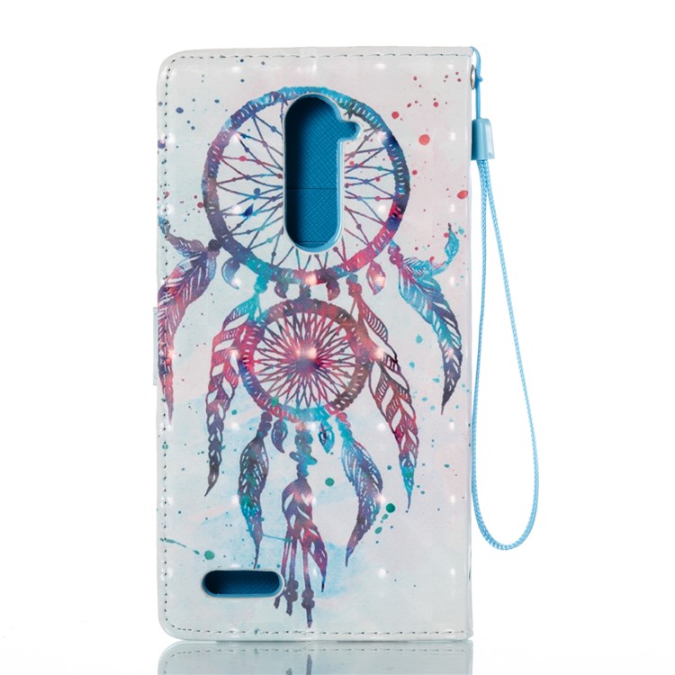 Patterned Light Spot Decor Leather Wallet Phone Casing with Lanyard for ZTE ZMAX Pro Z981 - Blue Dream Catcher-3