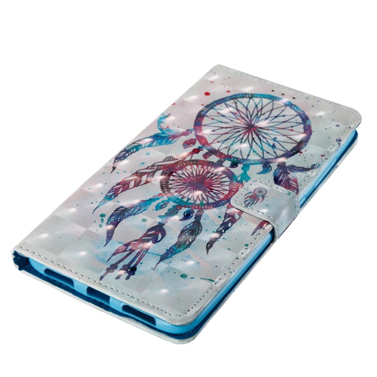 Patterned Light Spot Decor Leather Wallet Phone Casing with Lanyard for ZTE ZMAX Pro Z981 - Blue Dream Catcher-4
