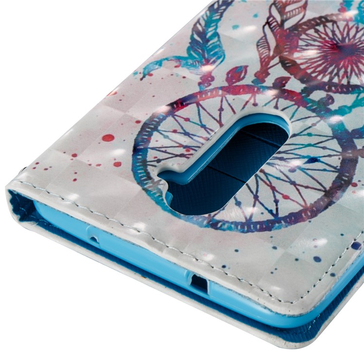 Patterned Light Spot Decor Leather Wallet Phone Casing with Lanyard for ZTE ZMAX Pro Z981 - Blue Dream Catcher-5