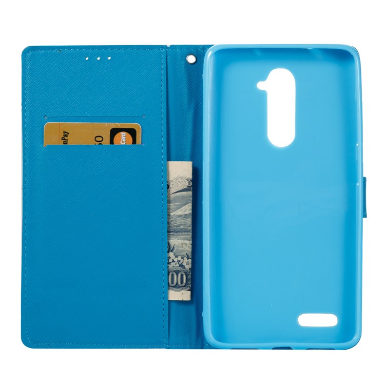 Patterned Light Spot Decor Leather Wallet Phone Casing with Lanyard for ZTE ZMAX Pro Z981 - Blue Dream Catcher-8