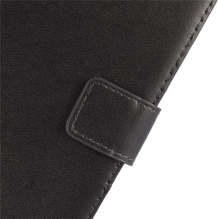 Genuine Split Leather Wallet Magnetic Flip Shell for ZTE Blade V8 - Black-5
