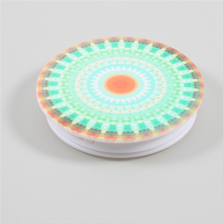 Finger Grip Stretchable Mount Stand Cord Winder for iPhone Samsung Sony Huawei Etc - Green Kaleidoscope-2