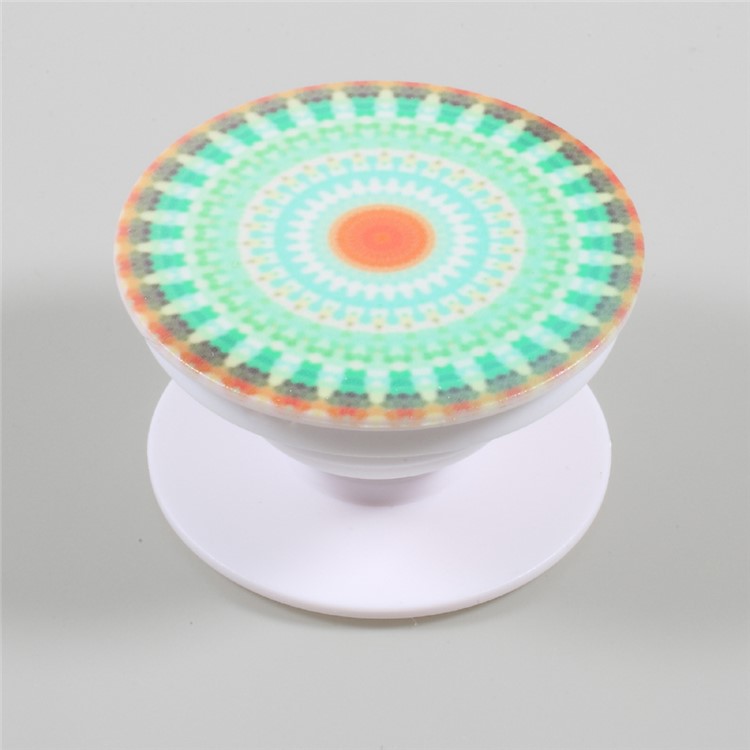 Finger Grip Stretchable Mount Stand Cord Winder for iPhone Samsung Sony Huawei Etc - Green Kaleidoscope-3